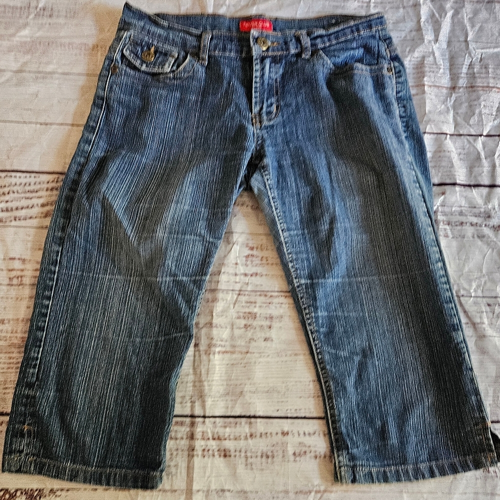 Y2K Tough Club Stretch Denim Jean Capris Womens Size 5 Blue